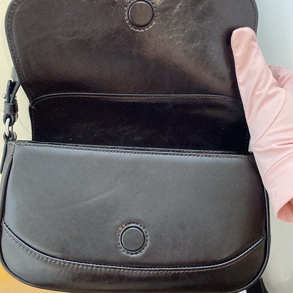 Korean trending brand Loeuvre Dark Brown Leather Shoulder Bag - brand new - Picture 6 of 9